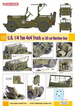 1/6 U.S. 1/4 Ton 4x4 Truck w/.30 cal Machine Gun (1:6)