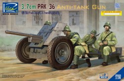 German 3.7cm Pak 36 Anti-Tank Gun(model kitsx2)w/Metal gun barrel