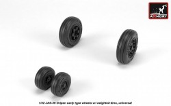JAS-39 "Gripen" wheels w/ weighted tires, early, JAS-39A,B,C
