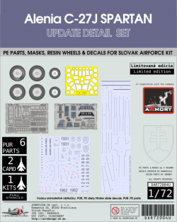 Alenia C-27 J Spartan update detail set (decals, resin, PE&Masks)