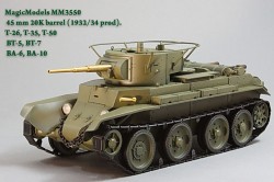 45 mm 20K barrel (1932/34 prod). T-26, T-35, T-50, BT-5, BT-7, BA-6, BA-10