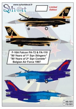 F-16A Falcon FA-72 & FA-110 80 Years "1st Sqn Stingers" & "2nd Sqn Comète&