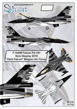 F-16AM Falcon FA-110 "Solo Display 2018 - Dark Falcon" Belgian Air Force