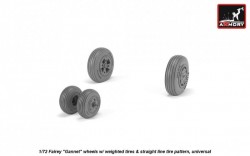 Fairey "Gannet" early type wheels w/ weighted tires of straight tire pattern