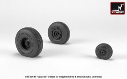 AH-64 Apache wheels w/ weighted tires, smooth hubs