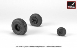 AH-64 Apache wheels w/ weighted tires, ribbed hubs