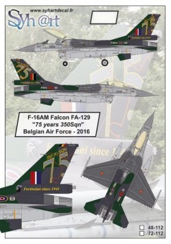 F-16AM Falcon FA-129 "75 years 350Sqn" Belgian Air Force - 2016