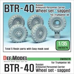 Russian BTR 40 Sagged Wheel Set for Trumpeter 