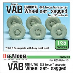 French VAB Sagged Wheel Set 2 Uniroyal for Heller 