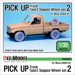Pick Up Truck Type 2 Sagged Wheel Set 2 for Meng 