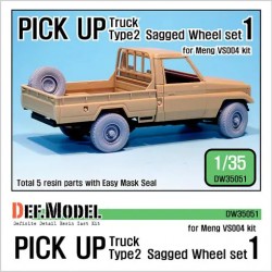 Pick Up Truck Type 2 Sagged Wheel Set 1 for Meng 