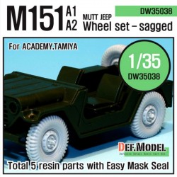 US M151 Jeep Sagged Wheel Set for Tamiya And Academy 