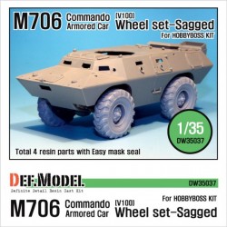 US M706 Commando Sagged Wheels for Hobbyboss 