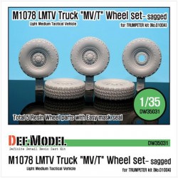 M1078 LMTV Truck MVT Sagged Wheel Set for Trumpeter 