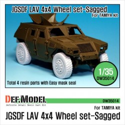 JGSDF Lav 4x4 Sagged Wheel Set for Tamiya 
