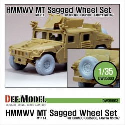 M1114 Hmmwv Mt Sagged Wheel Set for Bronco Or Tamiya 
