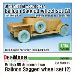 British Rr Armoured Car Balloon Sagged Wheel Set 2 for Meng 