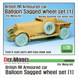 British Rr Armoured Car Balloon Sagged Wheel Set 1 for Meng 