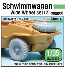 WWII Schwimmwagen Wide Wheel Set 2 for Tamiya 