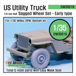 WWII US 1.4 Ton Early Wheel Set Willys, Gpw, Bantam 