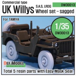 WWII UK Commando SAS Jeep Wheel Set for Tamiya 