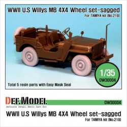 WWII US Willys Mb Wheel Set for Tamiya 