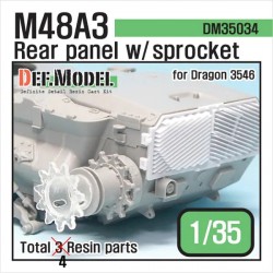 M48A3 Rear Panel With Sproket Part for Dragon 3546 