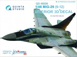 MiG-29 (9-12) Interior 3D Decal For GWH
