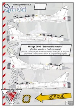 Mirage 2000 stencils (toutes / all versions) France & exports