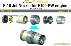 F-16. Jet nozzle for engine F100-PW (Tamiya)