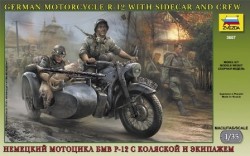  German Motorcycle BMW R -12 with sidecar and crew