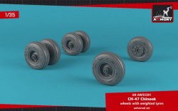 CH-47 Chinook wheels w/ weighted tires - RETOOLED SET!