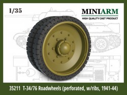 T-34/76 Pressed road wheel set  w/perforated tires (1941-44)