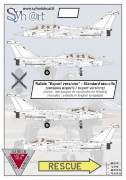 Rafale exports "Standard stencils" (English language for exports versions)