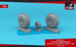B-17F/G Flying Fortress wheels w/ weighted tyres type 