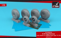 B-29 Superfortress early production wheels w/ weighted tyres type 