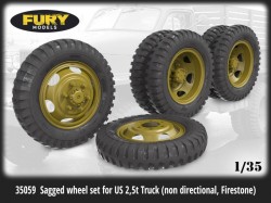 Sagged wheel set for US 2,5t Truck (non directional, Firestone)                                     
