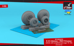 B-24 Liberator / PB4Y Privateer wheels w/ weighted tyres type 