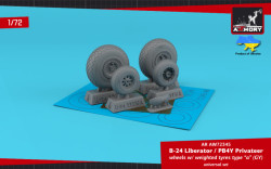 B-24 Liberator / PB4Y Privateer wheels w/ weighted tyres type 