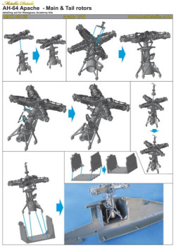 AH-64 Apache. Main & Tail rotors (Academy, Hasegawa)