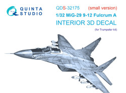 MiG-29 9-12 Fulcrum A Interior 3D Decal (Small version)