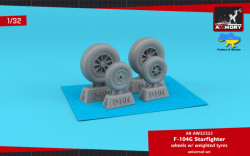 F-104G Starfighter wheels, w/ optional nose wheels, weighted - RETOOLED SET