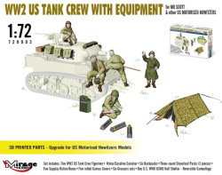WW2 US TANK CREW WITH EQUIPMENT for M8 SCOTT & other US MOTORISED HOWITZERS 