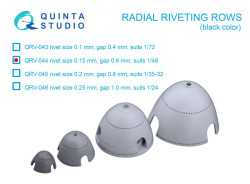 Radial riveting rows (rivet size 0.15 mm, gap 0.6 mm, suits 1/48), Black color