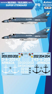 Super Étendard Falklands. Argentinian Super Étendard 202, 203 & 204 of the Falklands War
