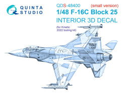 F-16C block 25 Interior 3D Decal (Small version)
