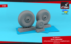 Avro Lancaster wheels mid type w/ weighted tyres