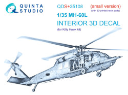 MH-60L Interior 3D Decal (Small version) (with 3D-printed resin)