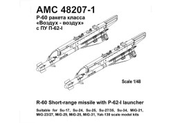 R-60 short range Air to Air missile with air-born launchers P-62-I 