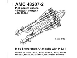 R-60 short range Air to Air missile with air-born launchers P-62-II 